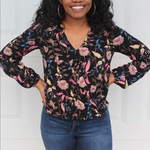 Mossimo Floral long sleeved blouse
